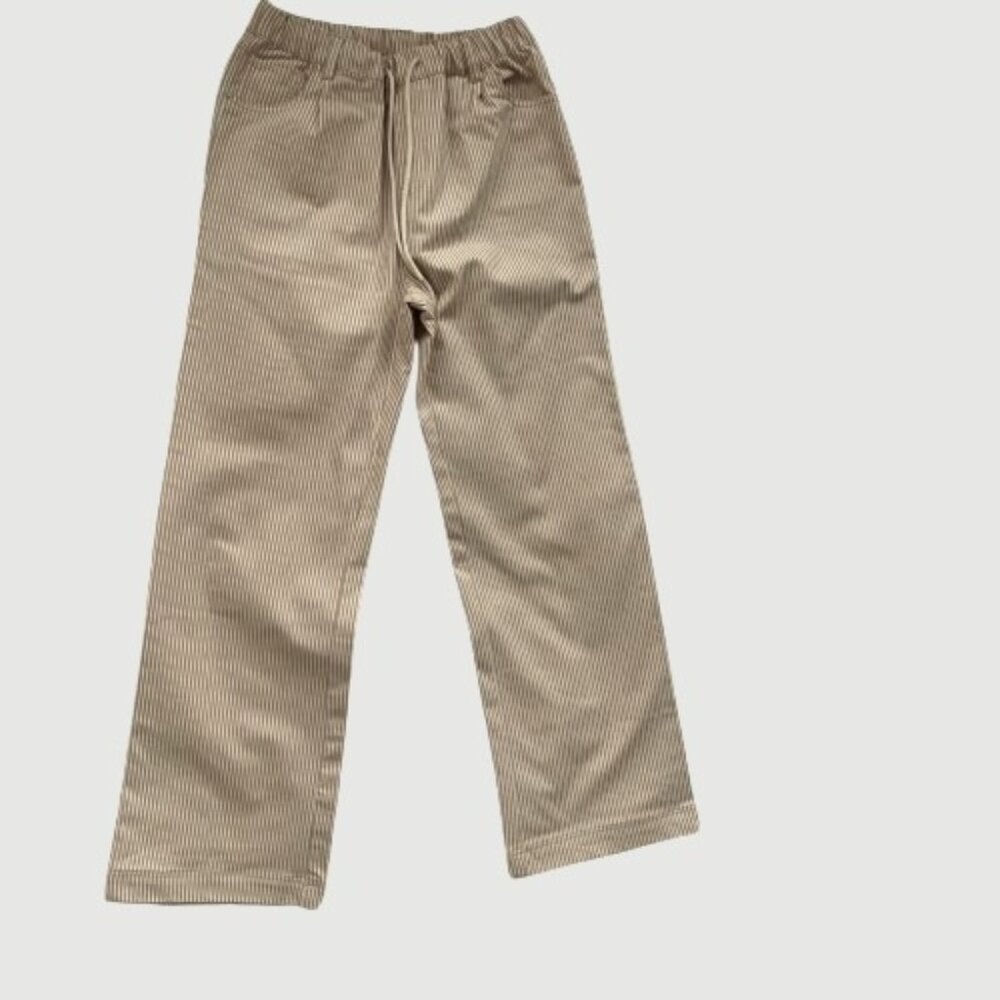 Steve Madden Railroad Stripe Minorca Drawstring Wide-Leg Pull-On Pants